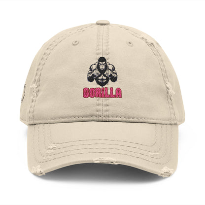 Hat Embroidered Distressed Dad Hat - Unleash the Jungle Design
