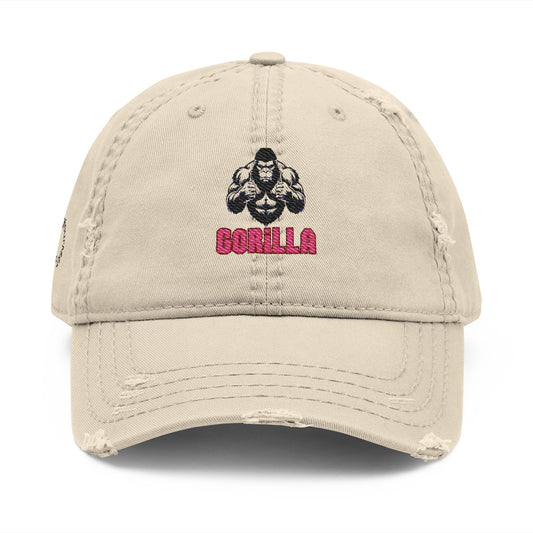 Hat Embroidered Distressed Dad Hat - Unleash the Jungle Design