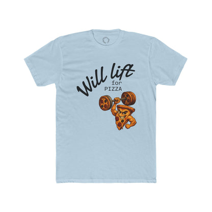 Funny Pizza Workout Tee - Will Lift for Pizza, Fitness Gift, Gym Top, Unisex Cotton T-Shirt, Foodie Apparel