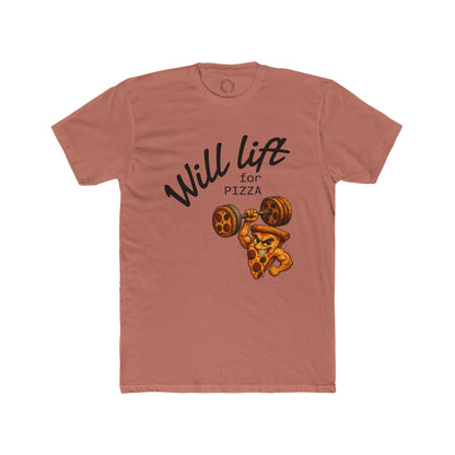 Funny Pizza Workout Tee - Will Lift for Pizza, Fitness Gift, Gym Top, Unisex Cotton T-Shirt, Foodie Apparel