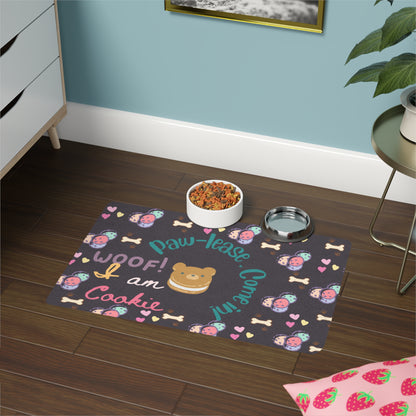 Cute Pet Food Mat with Personalized Design, Dog Feeding Station, Cat Dish Mat, Paw Print Home Decor, Pet Lovers Gift